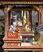 Pelinggih shrines dedicated to certain gods.