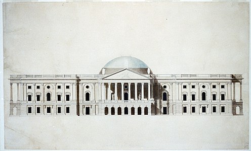 Winning design for the first United States Capitol by William Thornton (1793)