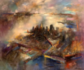 Skyview, San Francisco, oil on canvas, 26x31