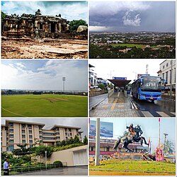 Clockwise from Top left: Chandramouleshwara Temple, KSCA Stadium, HD-BRTS, Rani Chennamma Circle, Infosys Hubli, Hubli City Skyline