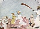 A man with children, Pahari painting style, 1760.