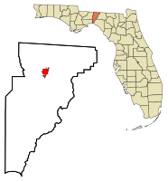 Location in Jefferson County and the state of Florida