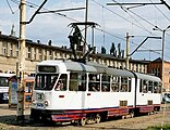 A tram outside the station