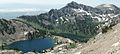 Liberty, Favre, and Castle lakes. Lake Peak right of center with parent Wines Peak in upper right corner.