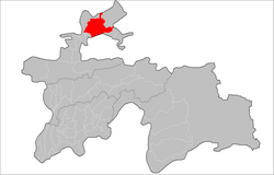 Location of Ghafurov District in Tajikistan
