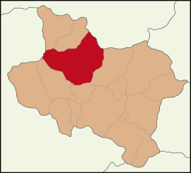 Map showing Akhisar District in Manisa Province