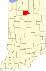 Map of Indiana highlighting Fulton County