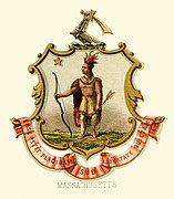 Massachusetts state coat of arms (illustrated, 1876)