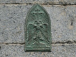 Traditionalist plaque at Leitza in honour of Saint Michael, a Basque patron saint
