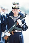 A Chinese sailor with a Type 56 with the integral folding spike bayonet, 1986.
