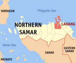Map of Northern Samar with Laoang highlighted