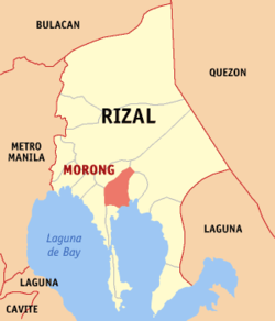 Map of Rizal with Morong highlighted