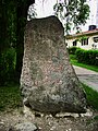 Rune stone previously located in the foundation of the north wall of the ruins of the monastery of Saint Lawrence.