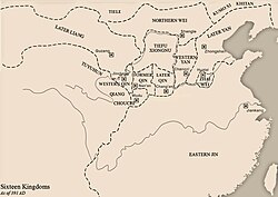 Western Qin and its neighbors in 391 AD