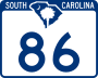 South Carolina Highway 86 marker