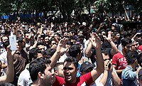 Protesters at Tehran Bazaar