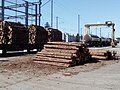 lumber with railroad cars (Wetzikon station)