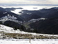 View from the Belchen towards the Alps