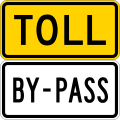 Combined bypass plate (white) and toll plate (yellow) (United States)