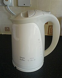 A contemporary "jug"‑style electric kettle made from enameled metal and plastic