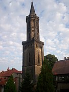 The remaining tower of the Protestant Church