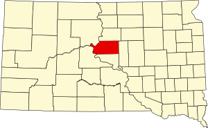 Map of South Dakota highlighting Sully County