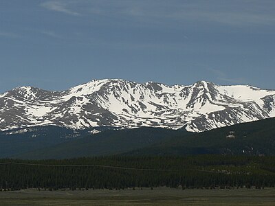 Mount Massive in the Sawatch Range is the second highest peak of the Rocky Mountains.