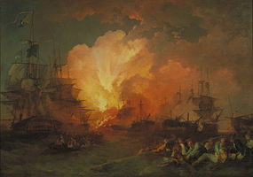 The Battle of the Nile, painting by Philip James de Loutherbourg