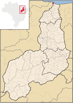 Location in Piauí and Brazil