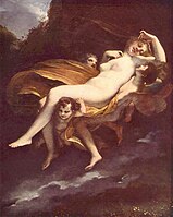Psyche Lifted Up by Zephyrs (Romantic, c. 1800) by Pierre-Paul Prud'hon
