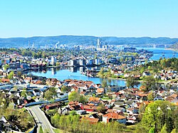 View of the town of Porsgrunn