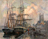 Le port de Fécamp, oil on canvas, 60 × 73 cm