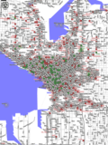 Kartierung von WLAN-Zugangspunkten in Seattle durch Wardriving mit NetStumbler, 2004