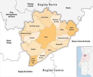 Karte der Subregion Viseu Dão-Lafões