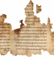 Image 42Portion of the Temple Scroll, one of the Dead Sea Scrolls written by the Essenes (from History of Israel)