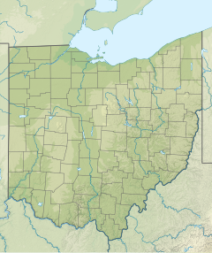 Location of the mouth of Duck Creek in Ohio, USA.