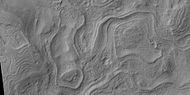 Close view of ridges forming strange patterns, as seen by HiRISE under HiWish program