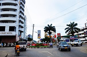 A street sight of Mwanza downtown.