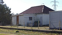View of the former railway station in Foss-Eikeland