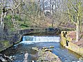 The old weir on the River Brun near Bank Hall in Burnley.
