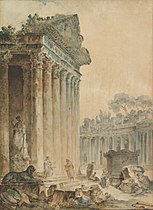 Capriccio (ca. 1756), watercolor, 56.4 x 41.3 cm., Metropolitan Museum of Art