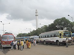 Esplanade Bus Station with Shaheed Minar in the background