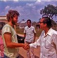 Prime Minister George Cadle Price and a Peace Corps volunteer, Belize, 1976