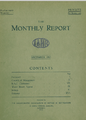 Cover of a first-ever Monthly Report, December 1913