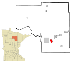 Location of Grand Rapids in Itasca County and Minnesota