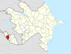 Map of Azerbaijan showing Kangarli District