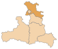 Lage des Bezirkes Salzburg-Umgebung im Land Salzburg
