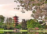 Japanese pagoda and garden of the Museums of the Far East, Brussels