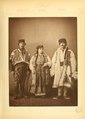 Bulgarian woman of Roustchouk and Bulgarian men of Vidin, from Les costumes populaires de la Turquie en 1873, published under the patronage of the Ottoman Imperial Commission for the 1873 Vienna World's Fair