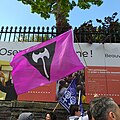 Labrys flag at Pride March, Rouen, France, 2019